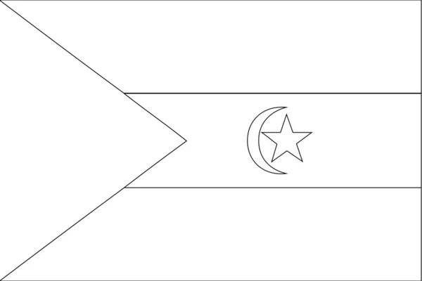 Scheletro Bandiera Illustrazione del paese del Sahara occidentale — Vettoriale Stock