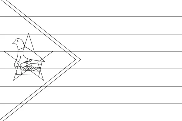 Szkielet flaga ilustracja kraju Zimbabwe — Wektor stockowy