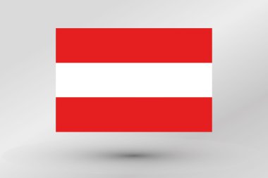 ülke (Avusturya) 3D izometrik bayrağı çizimi