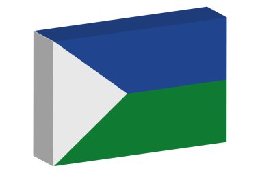 Cibuti ülke 3D izometrik bayrağı çizimi