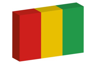 ülkeye, Gine 3D izometrik bayrağı çizimi