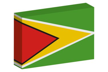 Guyana ülke 3D izometrik bayrağı çizimi