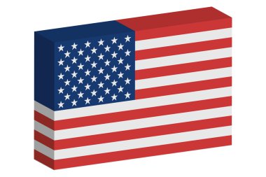 3D izometrik bayrak çizimi ülke Amerika Birleşik Devletleri 