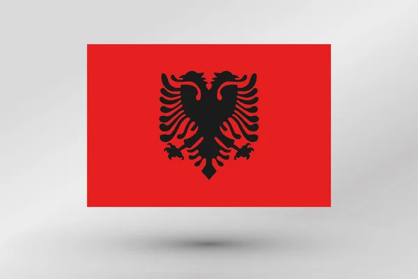 Ilustración de la bandera isométrica 3D del país de Albania — Vector de stock