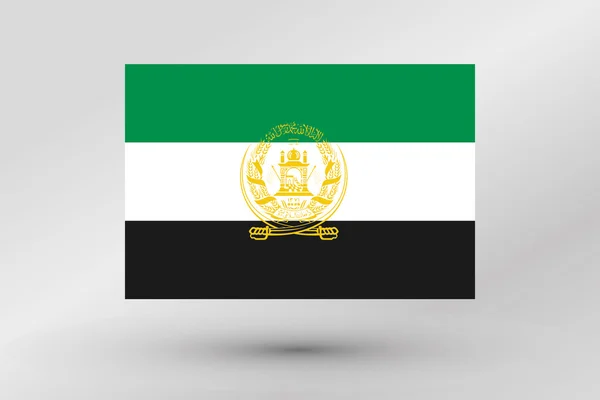 Drapeau ionique 3D Illustration du pays d'Afghanistan — Image vectorielle