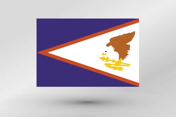 3D ισομετρική απεικόνιση της σημαίας της χώρας των αμερικανικών Σαμόα — Διανυσματικό Αρχείο
