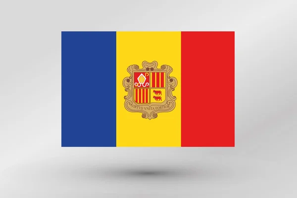 Bandeira Isométrica 3D Ilustração do país de Andorra — Vetor de Stock