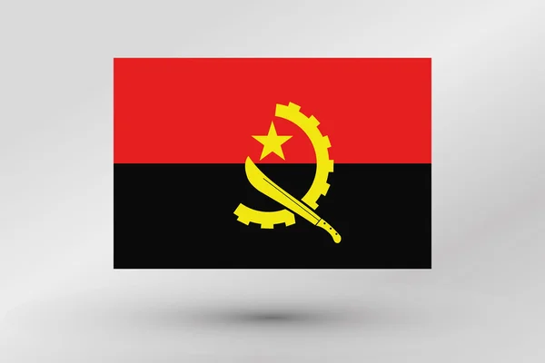 3D Isometrische vlag illustratie van het land van Angola — Stockvector