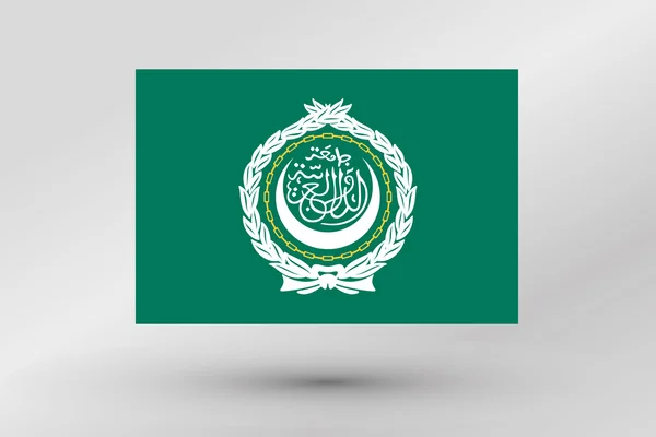 Drapeau ionique 3D Illustration du pays de ArabLeague — Image vectorielle