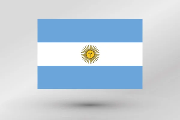 Ilustración de la Bandera Isométrica 3D del país de Argentina — Vector de stock