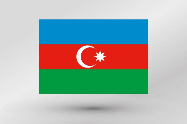 3D isometrische Flaggendarstellung des Landes Azerbaijan — Stockvektor