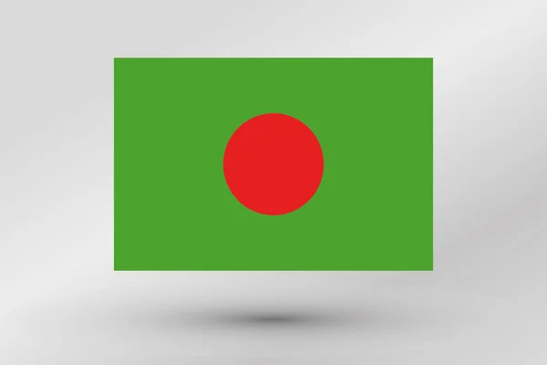 3d isometrische Flagge Illustration des Landes von Bangladesh — Stockvektor