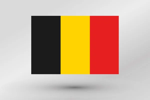 Bandera isométrica 3D Ilustración del país de Bélgica — Vector de stock