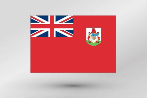 Drapeau ionique 3D Illustration du pays des Bermudes — Image vectorielle