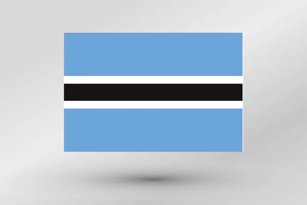 Ilustración de la bandera isométrica 3D del país de Botswana — Archivo Imágenes Vectoriales