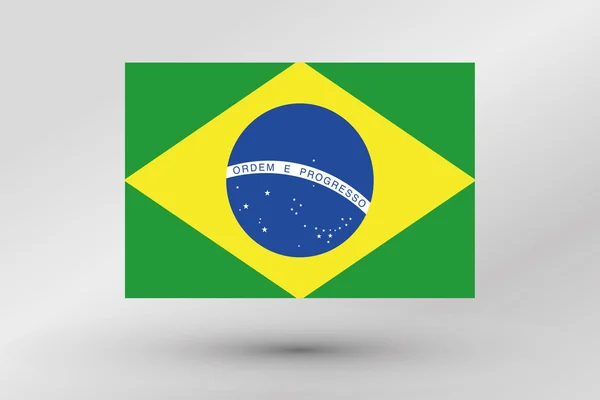 Bandeira Isométrica 3D Ilustração do país do Brasil —  Vetores de Stock