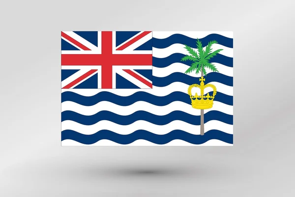 3D Isometrische vlag illustratie van het land van Britse Indische — Stockvector