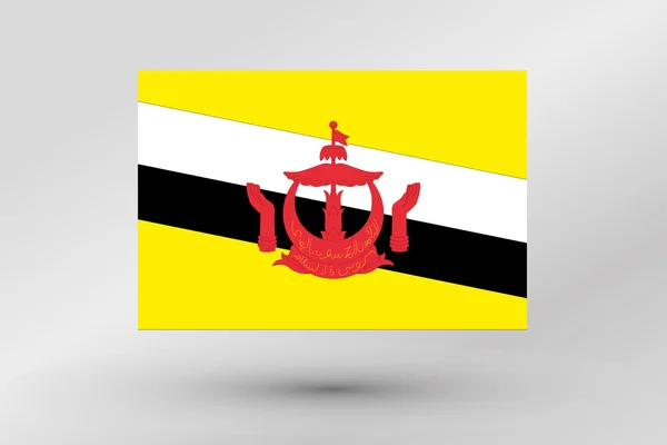 Bandeira Isométrica 3D Ilustração do país de Brunei —  Vetores de Stock