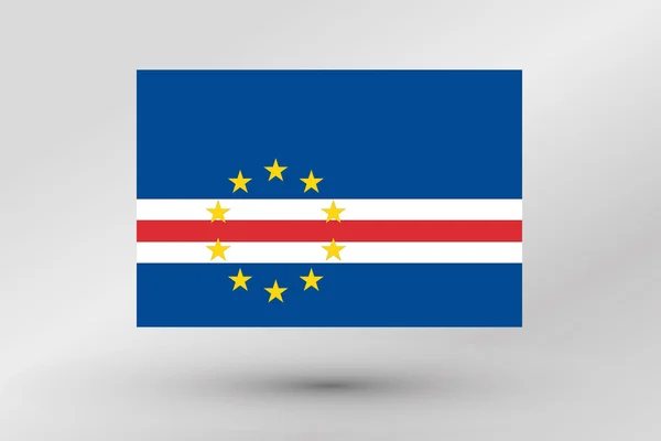 3D Izometrické obrázek vlajky v zemi Kapverdy — Stockový vektor