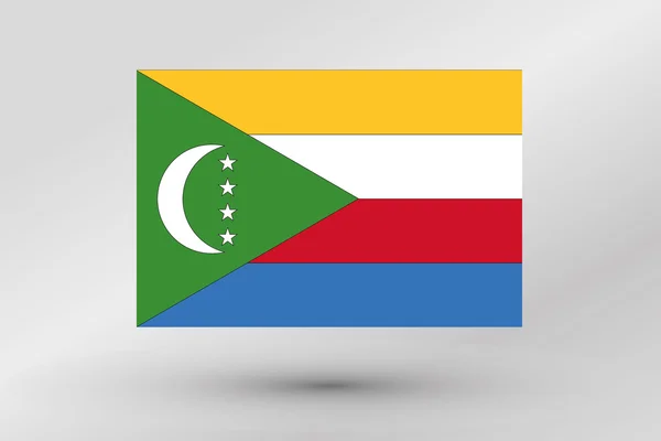 Bandeira Isométrica 3D Ilustração do país das Comores — Vetor de Stock