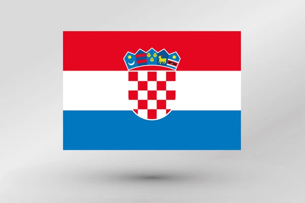 Bandera isométrica 3D Ilustración del país de Croacia — Vector de stock