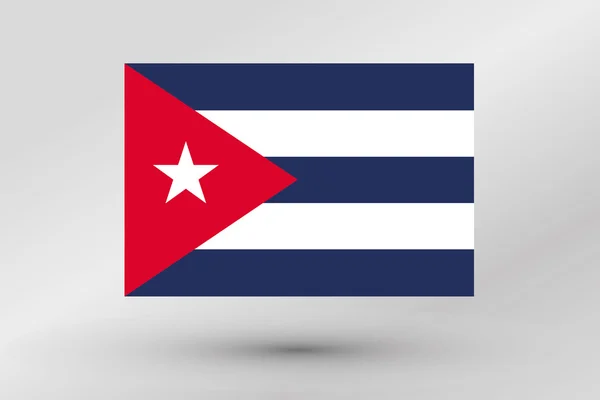 Bandera Ilustración del país de Cuba — Archivo Imágenes Vectoriales