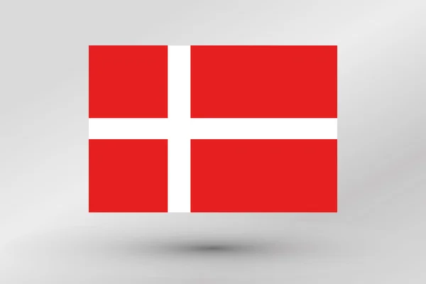 Drapeau Illustration du pays du Danemark — Image vectorielle