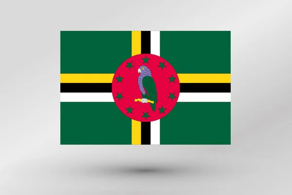 Vlajky ilustrace země Dominika — Stockový vektor