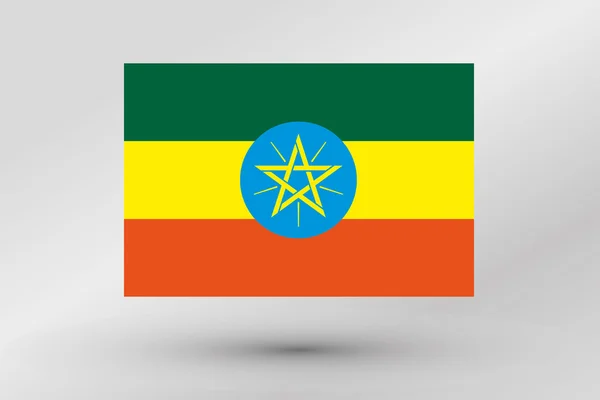 Ilustrace vlajka země Etiopie — Stockový vektor