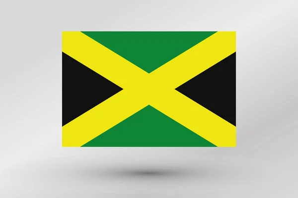 ジャマイカの国の国旗のイラスト — ストックベクタ