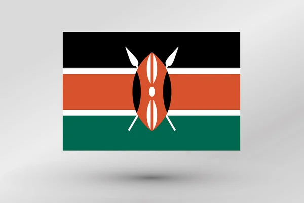 Flagga Illustration av landet av Kenya — Stock vektor