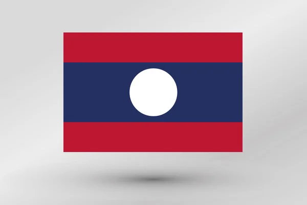 Bandera Ilustración del país de Laos — Archivo Imágenes Vectoriales