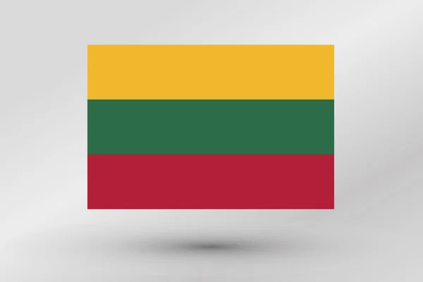 Illustratie van de vlag van het land van Litouwen — Stockvector