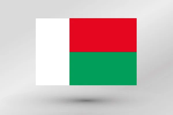 Bandera Ilustración del país de Madagascar — Vector de stock