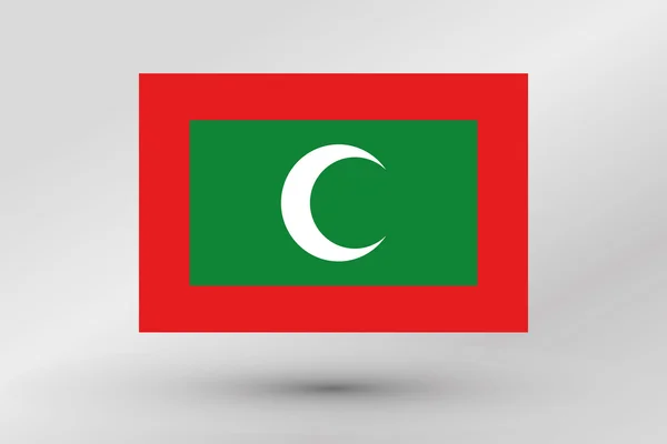 Illustratie van de vlag van het land van de Maldiven — Stockvector