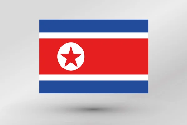 Flag Illustration of the country of  North Korea — Stock Vector