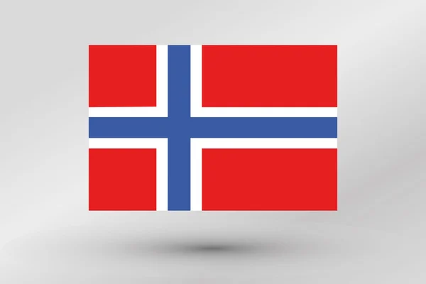 Flaggenillustration des Landes Norwegen — Stockvektor