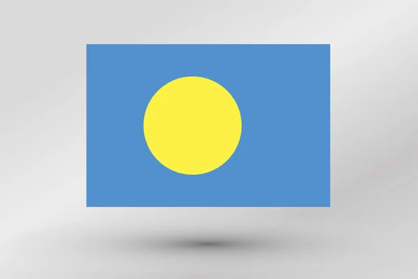 Illustratie van de vlag van het land van Palau — Stockvector