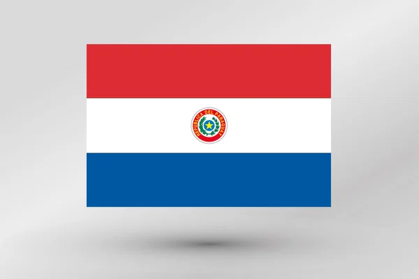 Illustratie van de vlag van het land van Paraguay — Stockvector