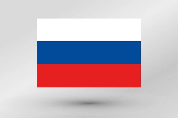 Illustratie van de vlag van het land van Rusland — Stockvector