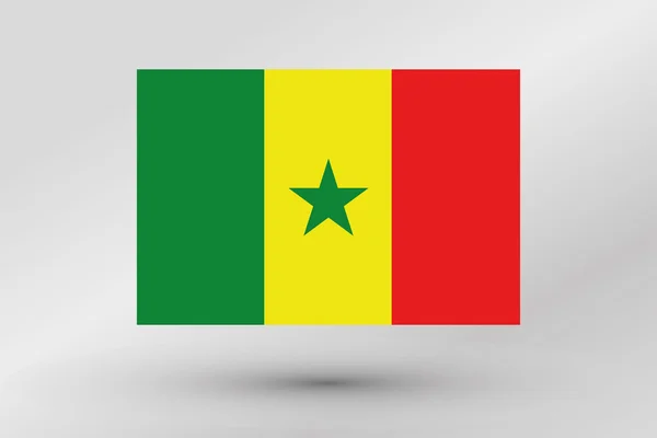 Drapeau Illustration du pays du Sénégal — Image vectorielle