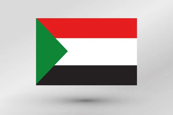 Ilustrace vlajka země Súdán — Stockový vektor