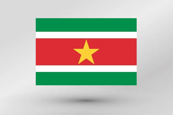 Illustratie van de vlag van het land van Suriname — Stockvector