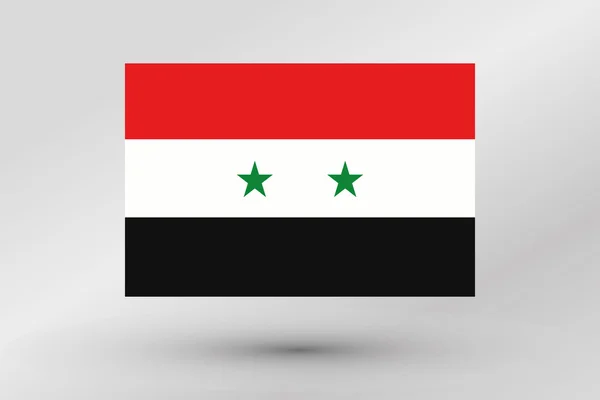 Illustratie van de vlag van het land van Syrië — Stockvector