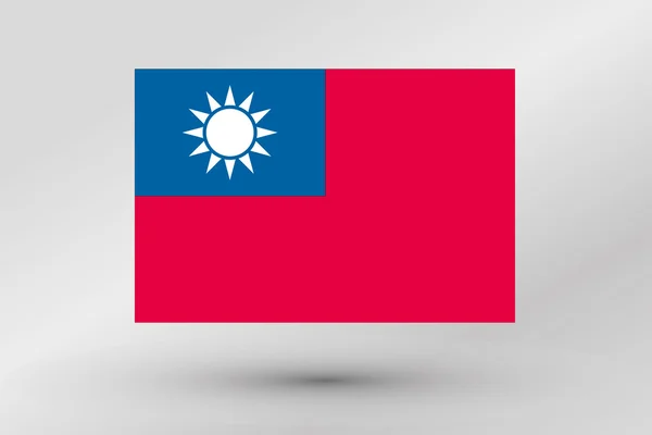 Bandeira Ilustração do país de Taiwan — Vetor de Stock