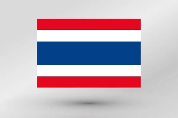 Bandera Ilustración del país de Tailandia — Vector de stock