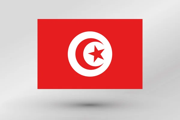 Drapeau Illustration du pays de Tunisie — Image vectorielle