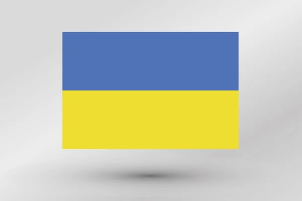 Flagga Illustration av landet av Ukraina — Stock vektor