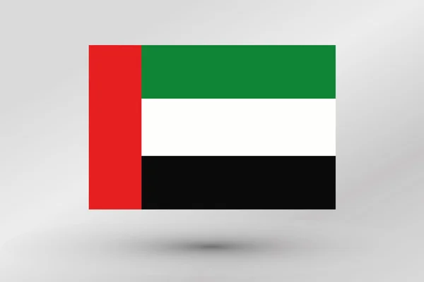 Flag Illustration of the country of  United Arab Emirates — Stock Vector