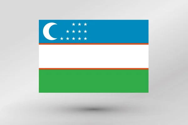 Flag Illustration of the country of  Uzbekistan — Stock Vector